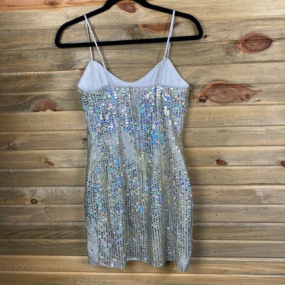 L.A. Glo Mini Sleeveless Sequence Dress Size 5/6 1297 - Picture 4 of 6